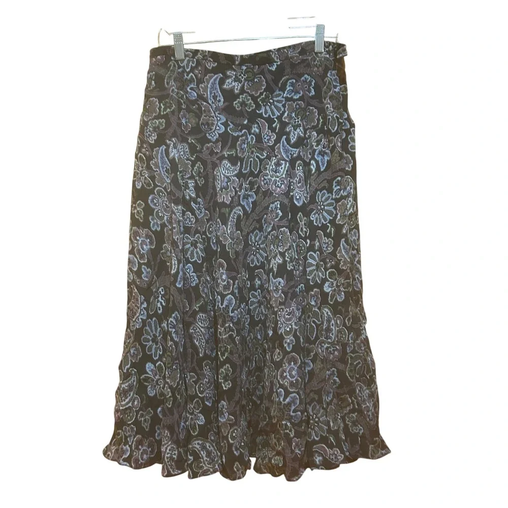 Jones New‎ York Skirt Size 10 Brown Floral Preppy Career